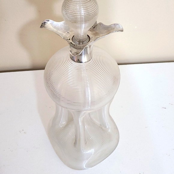 Antique Silver Topped Glug Glug Decanter A nice EnglishEdwardianglass glug glug